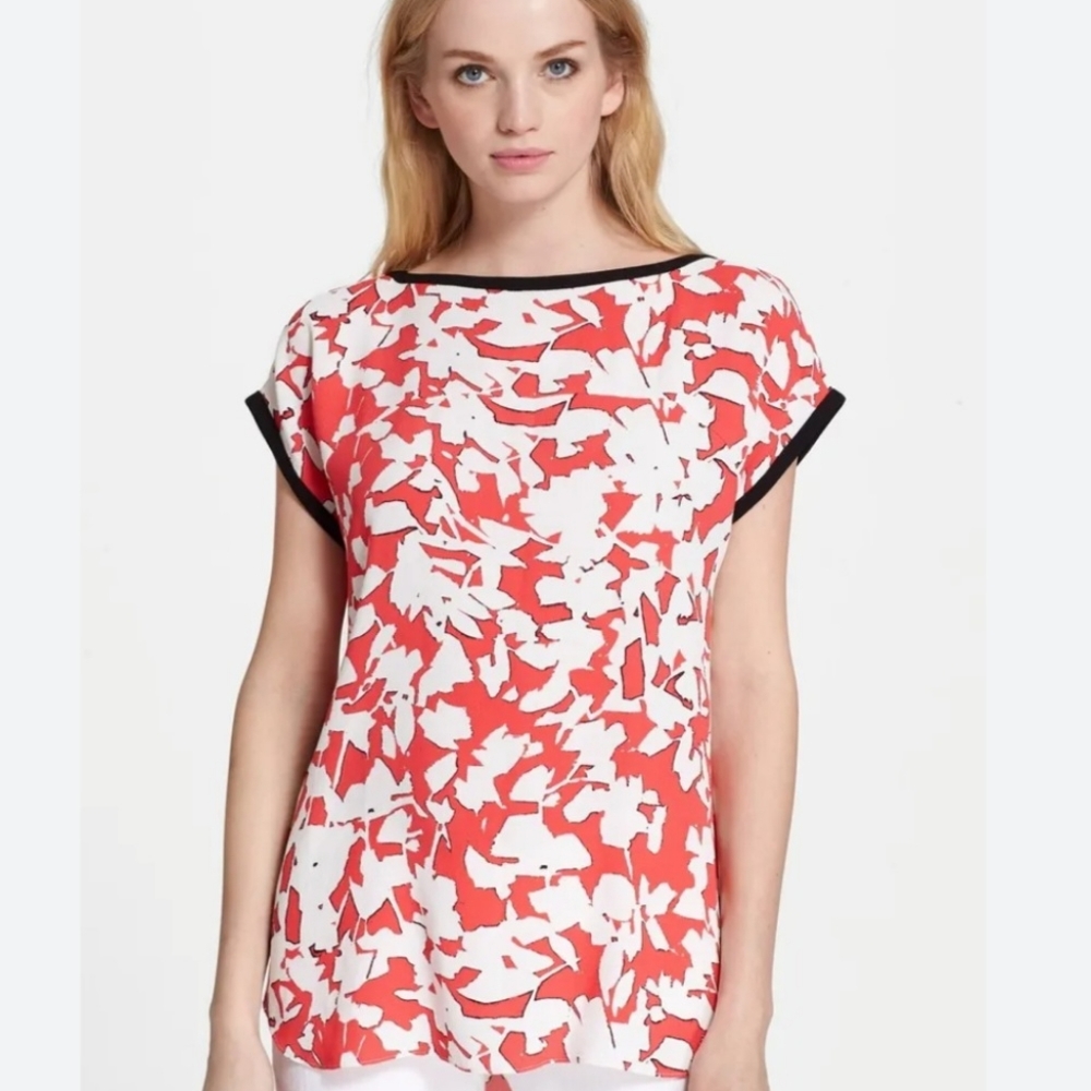 NWT Kate Spade leafy cap sleeve blouse